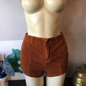 Rust corduroy shorts